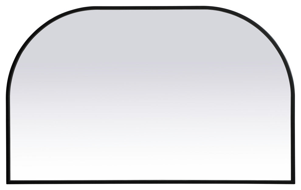 Metal Frame Arch Mirror 39X24 Inch, Black