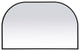 Metal Frame Arch Mirror 39X24 Inch, Black