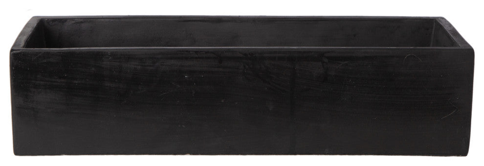 Rectangle Cement Flower Pot Concrete Gray Finish, Large