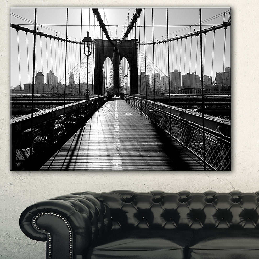 "Dark Brooklyn Bridge" Canvas Print