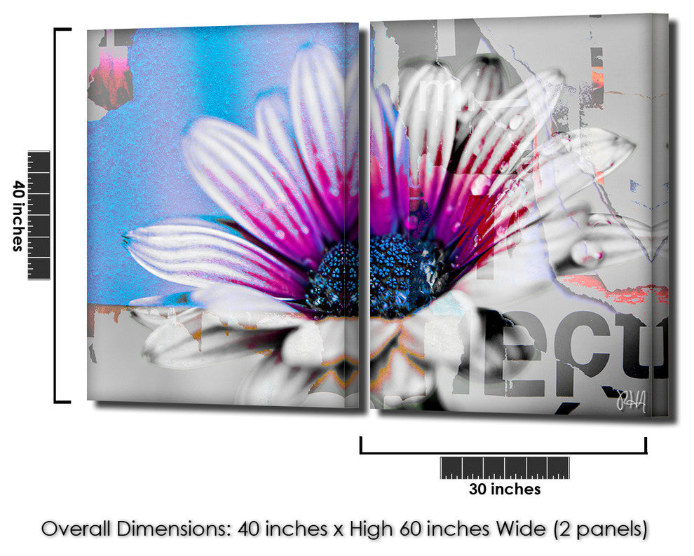Painted Petals XCV Wrapped Canvas, 2-Piece Set