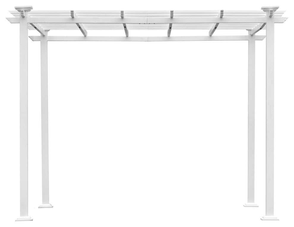 10'x10' Iron Frame Outdoor Patio White Pergola Gazebo