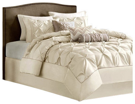 Madison Park Laurel 7 Piece Tufted Comforter Set in Ivory