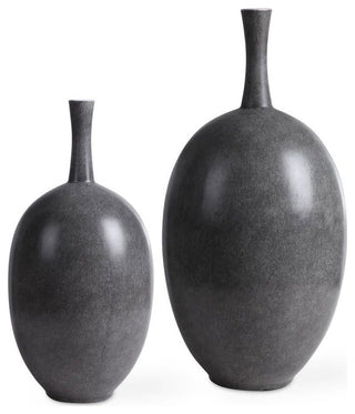 Uttermost 17711 Riordan 19-3/4" Tall Ceramic Vase - Set of 2 - Black / White