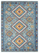 5" x 7" Blue and Multi Diamonds Area Rug
