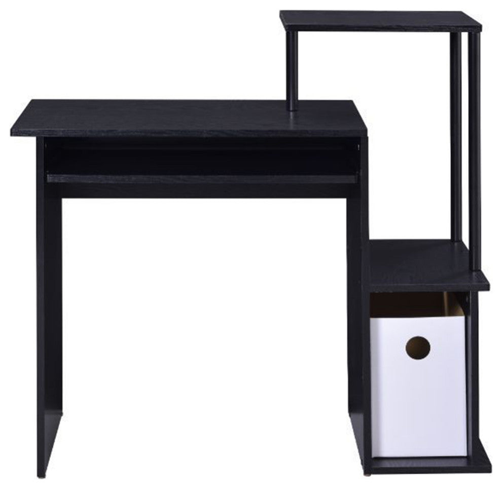 Computer Desk With Keyboard Tray, Black Finish