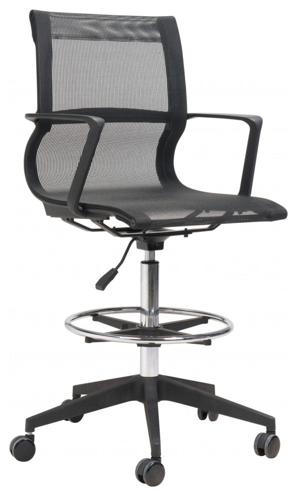 Mod All Black Mesh Drafting Chair