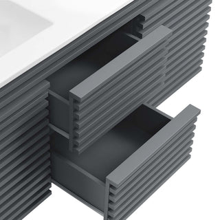 Render 48" Wall-Mount Bathroom Vanity, Gray White