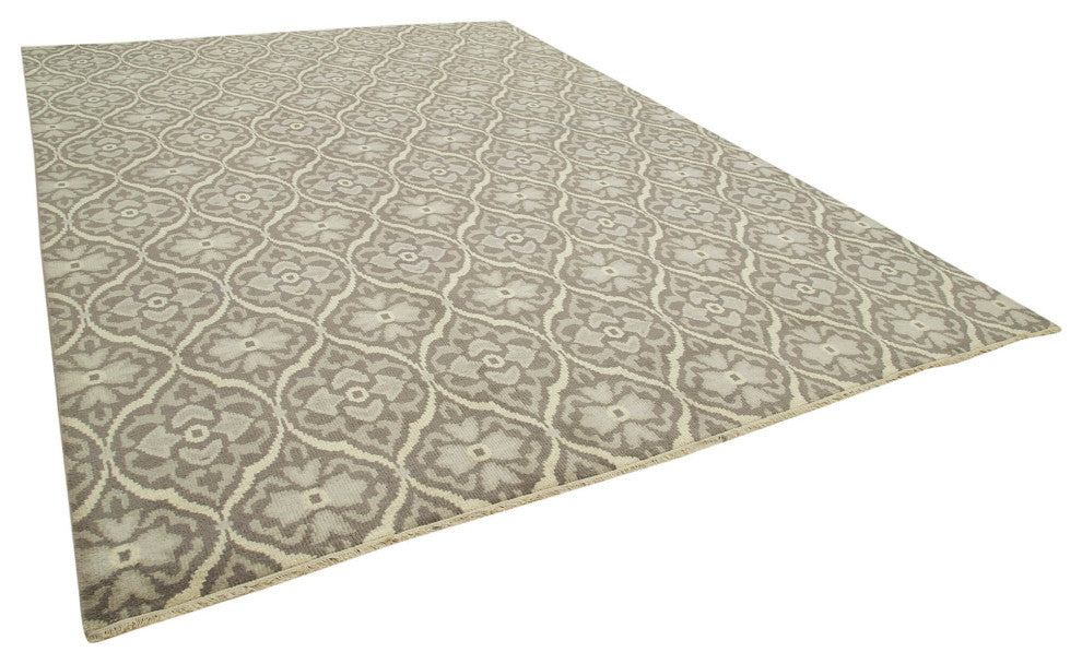 Rug N Carpet - Hand-Knotted Oriental 9' 10" x 13' 9" Unique Grey Oushak Rug