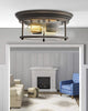 2 Light Ceiling Light Fixture, Indoor, Glass Ceiling Lamp With Bronze Finish