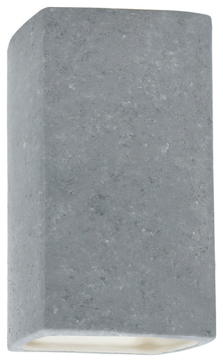 Ambiance Small Rectangle Outdoor Wall Sconce, Closed, Concrete, E26