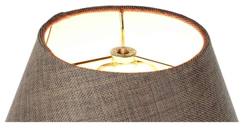 6"x12"x9" Hard Back Empire Lamp Shade, Light Oatmeal Linen