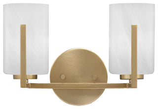 Atlas 2-Light Bath Bar, New Age Brass/White Marble