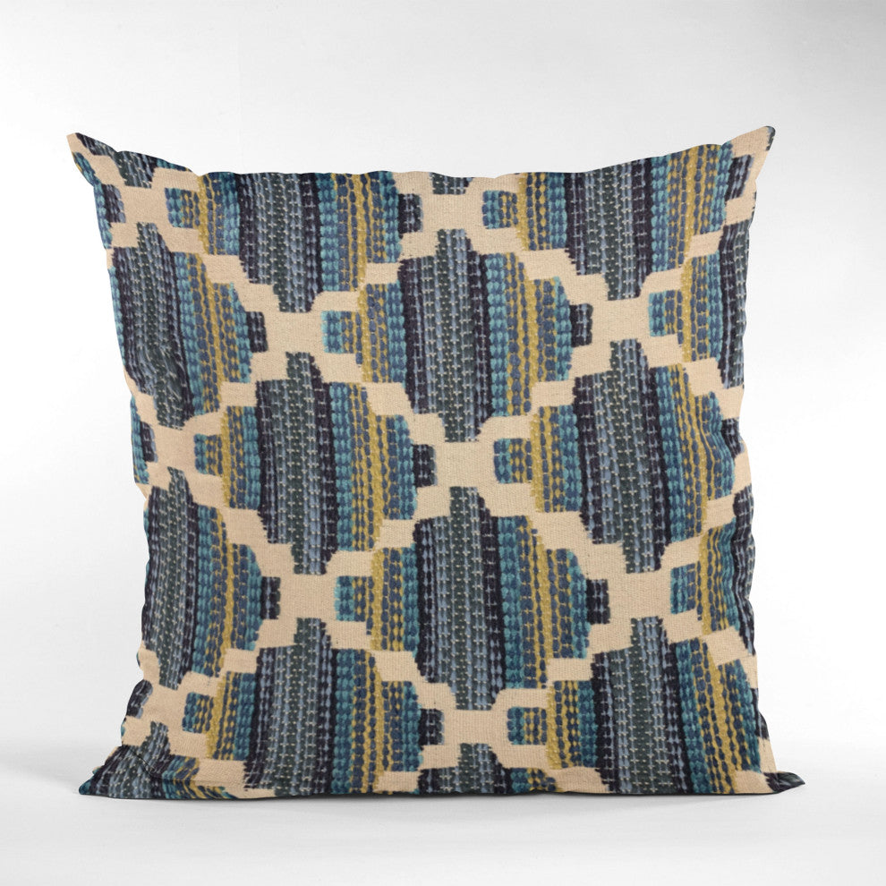 Plutus Blue Lights Diamond Luxury Throw Pillow, 18"x18"