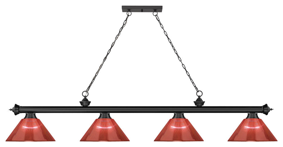 Zlite 2306-4MB-ARBG 4-Light Billiard, Burgundy