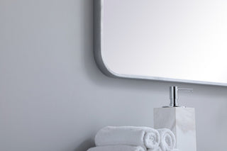 Ellis Soft Corner Metal Rectangular Mirror, Silver, 30" x 36"
