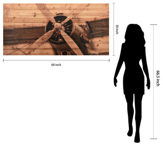 "Plane Propeller" Arte de Legno Digital Print on Solid Wood Wall Art