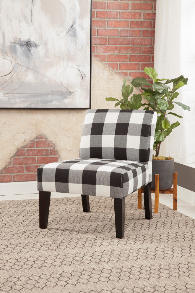 Avington Armless Slipper Chair by Grafton Home, Black and White Check