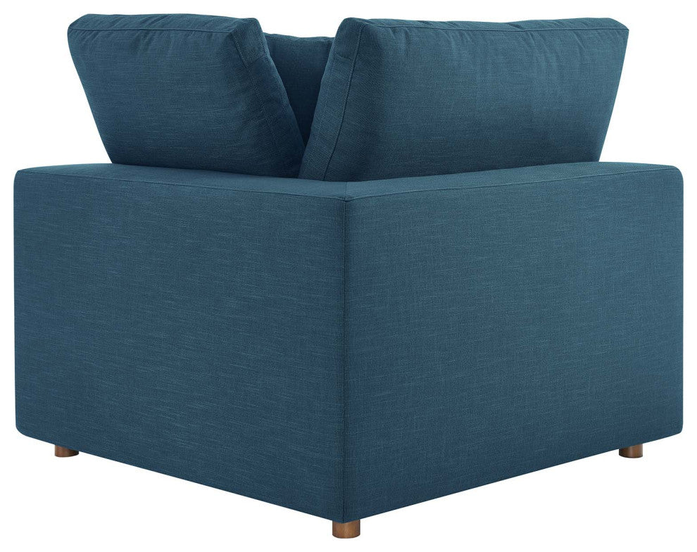 Commix Down Filled Overstuffed 6-Piece Sectional Sofa, Azure
