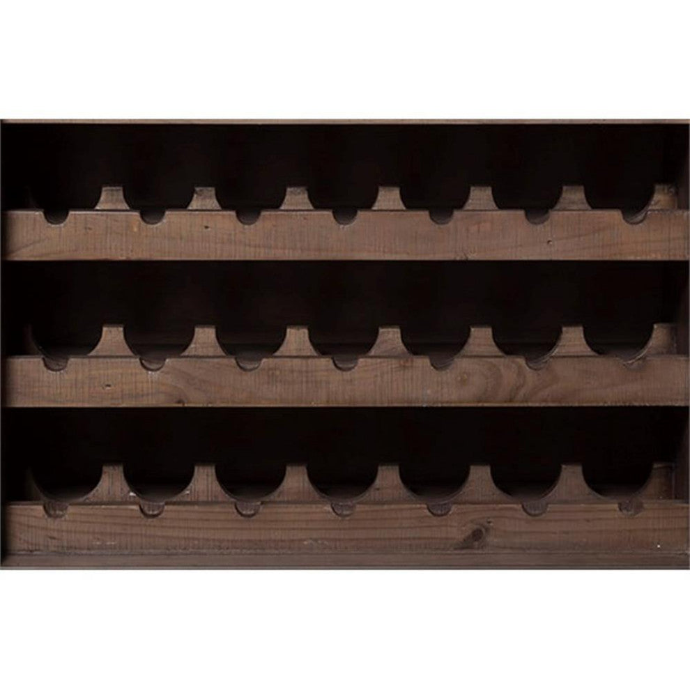 Alpine Furniture Prairie Wood Dining Sideboard with Wine Holder in Natural-Black