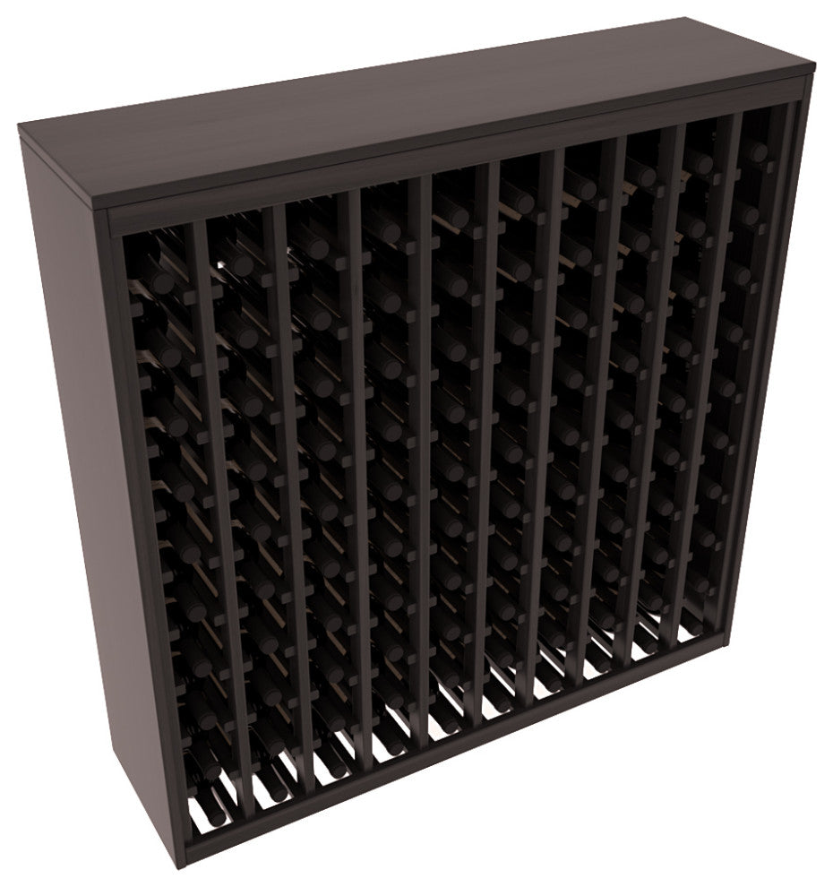 100-Bottle Deluxe Wine Rack,  Redwood, Black + Satin