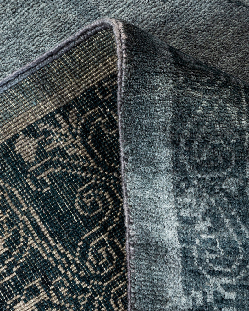 Fine Vibrance, One-of-a-Kind Hand-Knotted Area Rug Gray, 9' 4" x 11' 5"