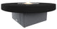 Circular Fire Pit Table, 48 D, Natural Gas, Black Top, Gray