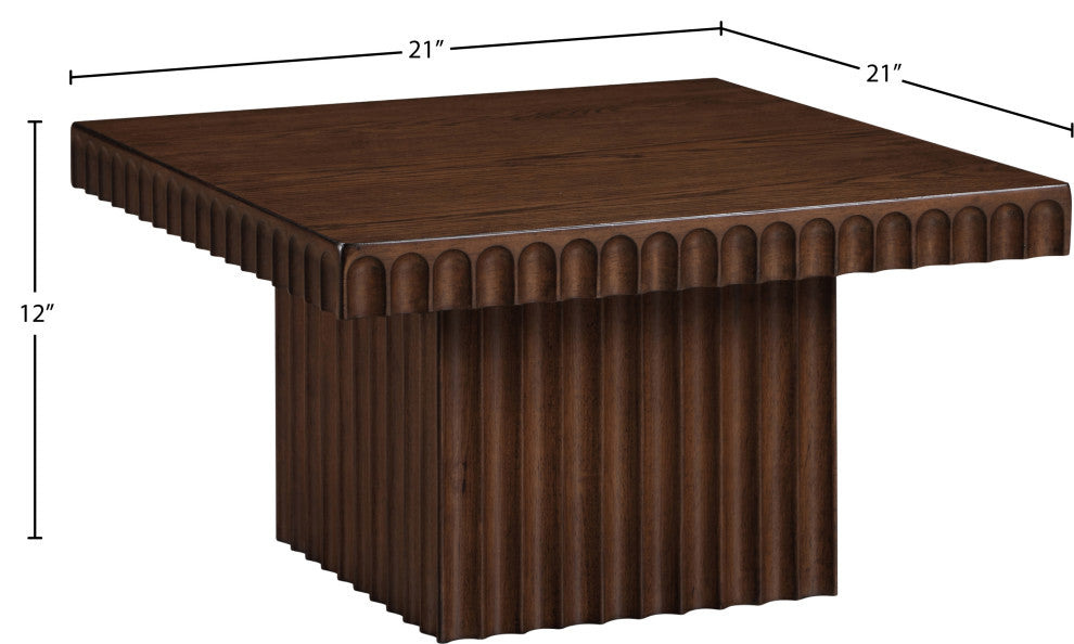 Spencer Oak Veneer Coffee Table, Brown, 12" H, 1 Piece