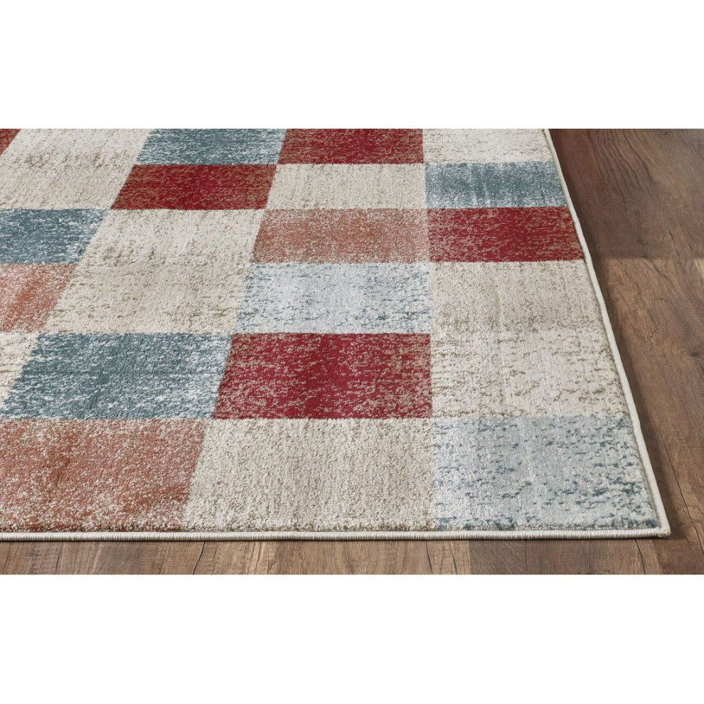 KAS Avalon 5616 Brown Checkered Area Rug, 5'3" x 7'7"