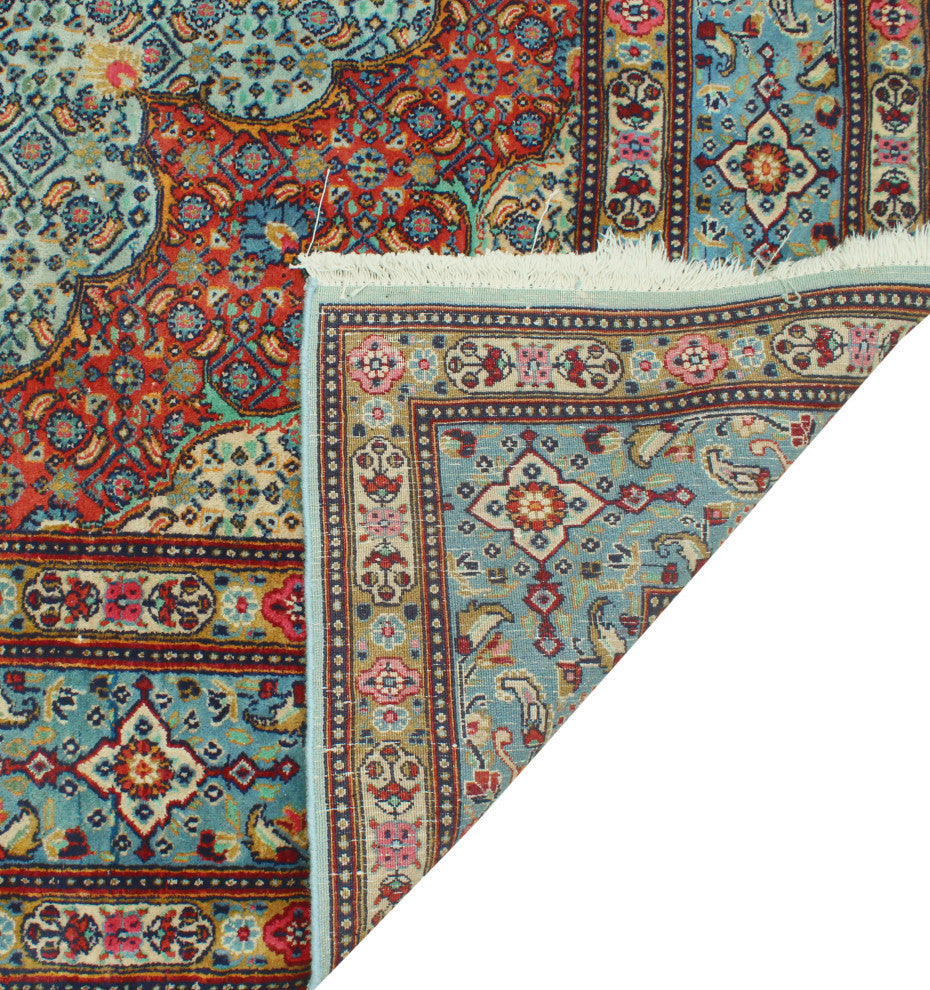 Super Vintage Distressed All Lt. Blue/Rust Rug, 7'1 x 10'1