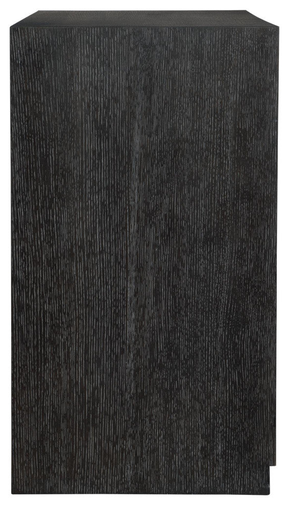 Uttermost 22930 Besos 32"W 4 Drawer Oak Cabinet - Brass / Dark Walnut