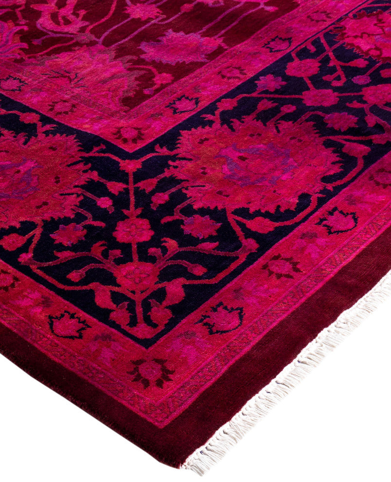 Overdyed One-of-a-Kind Hand-Knotted Area Rug Purple, 8' 1" x 10' 5"