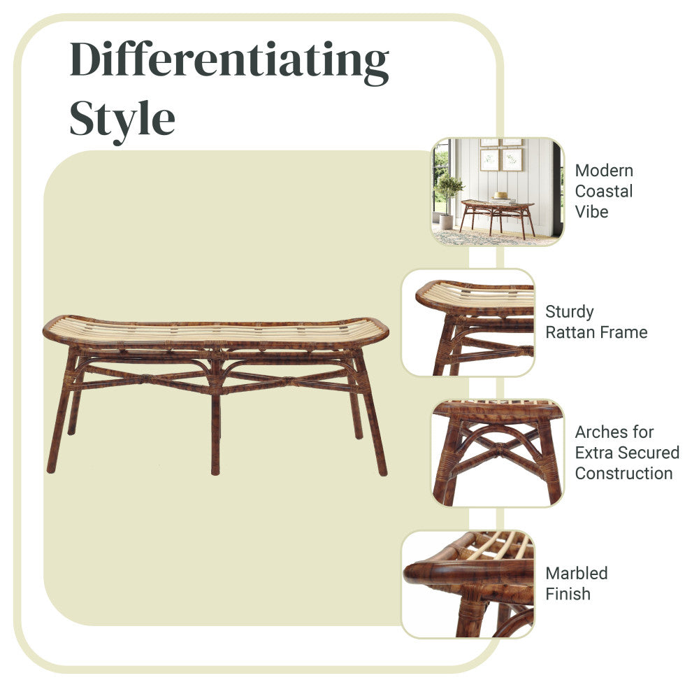 Beyla Rattan Bench