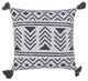 Grey Machine Woven with Tassels Merrimac Throw Pillow, 20" x 20"