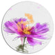 Purple Flower Watercolor Illustration, Flowers Disc Metal Artwork, 23"
