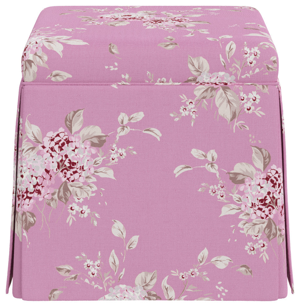 Rachel Ashwell Storage Ottoman, Sc Berry Bloom Hot Pink