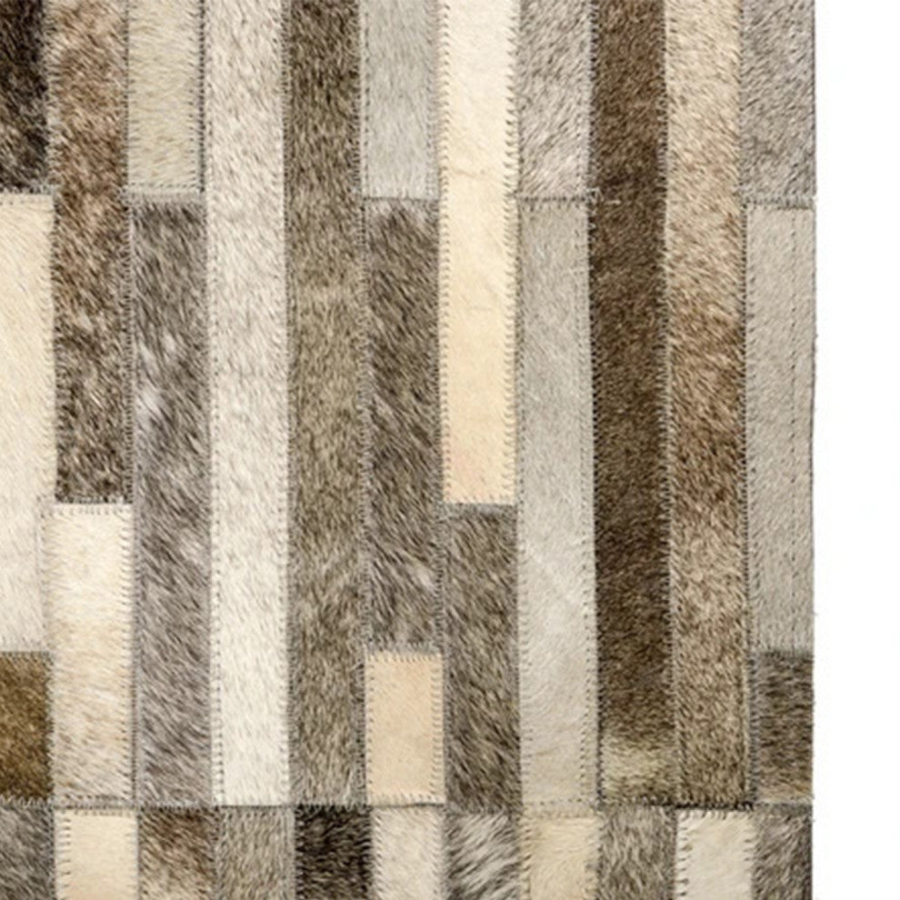 HomeRoots Design Modern Leather Small Area Rug