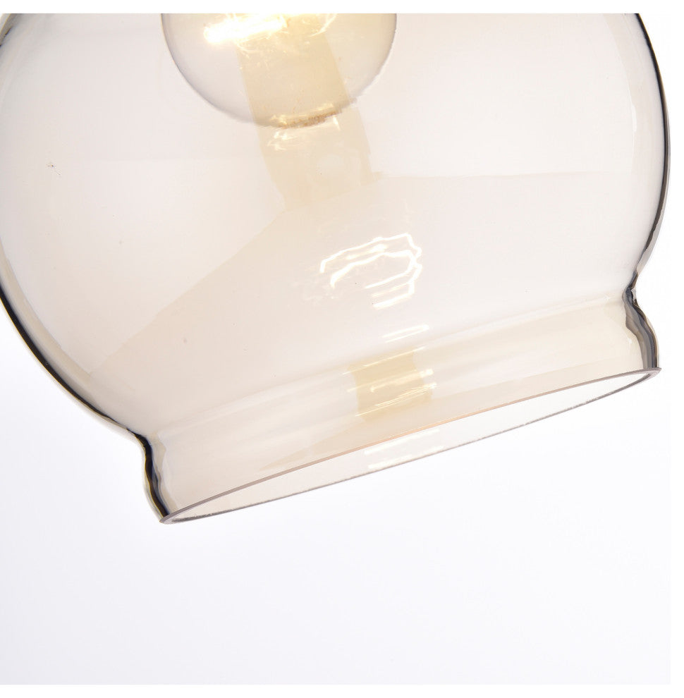 Sara Antique Black Mini Pendant With Cognac Round Glass