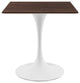 Lippa 28" Square Dining Table White Cherry Walnut