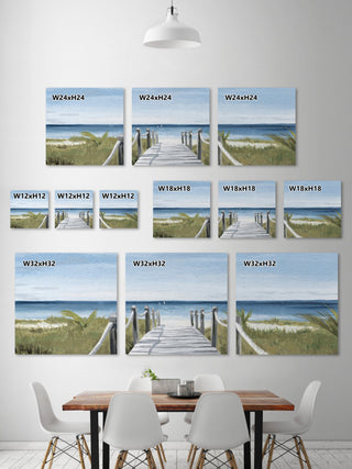 Sweeping Ocean View Triptych, Set of 3, 24x24 Panels