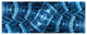 Blue Protective Metal Grids, Abstract Canvas Art Print, 70"x28", 6 Panels