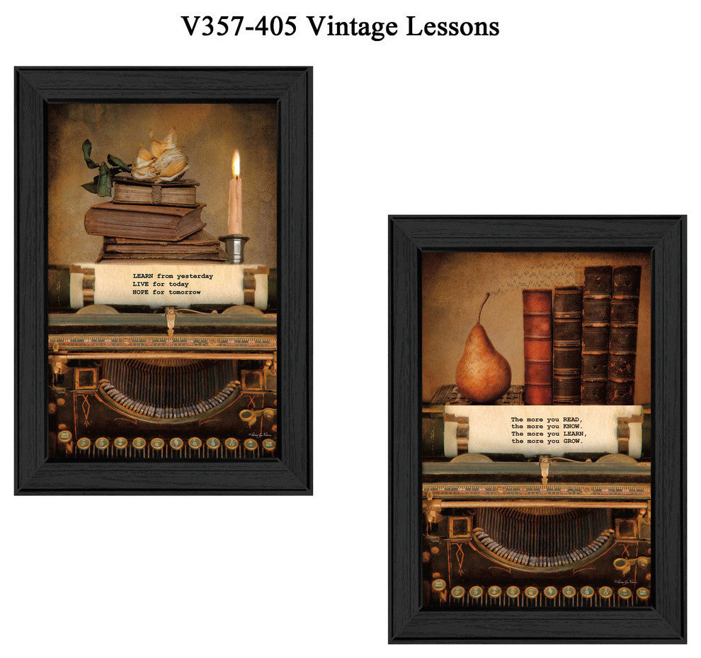 "Vintage Lessons" Collection By Robin-Lee Vieira, Printed Wall Art, Black Frame