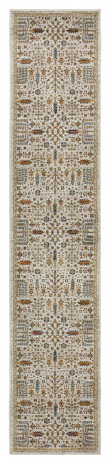 Adeline Ancient Traditions Ivory/Gold Area Rug Runner 2'6" x 12'