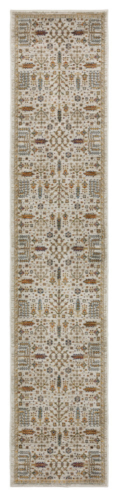 Adeline Ancient Traditions Ivory/Gold Area Rug Runner 2'6" x 12'