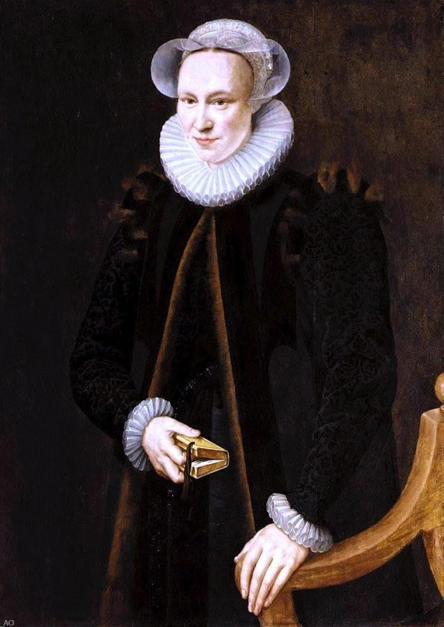 Adriaen Thomasz Key Portrait of a Lady, Gallery Wrapped Canvas Print, 18"x27"