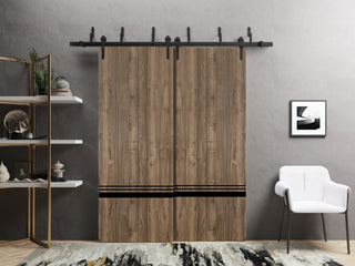 Slab Barn Door Panel 32 x 84 | Planum 0012 Walnut with  | Sturdy Finished