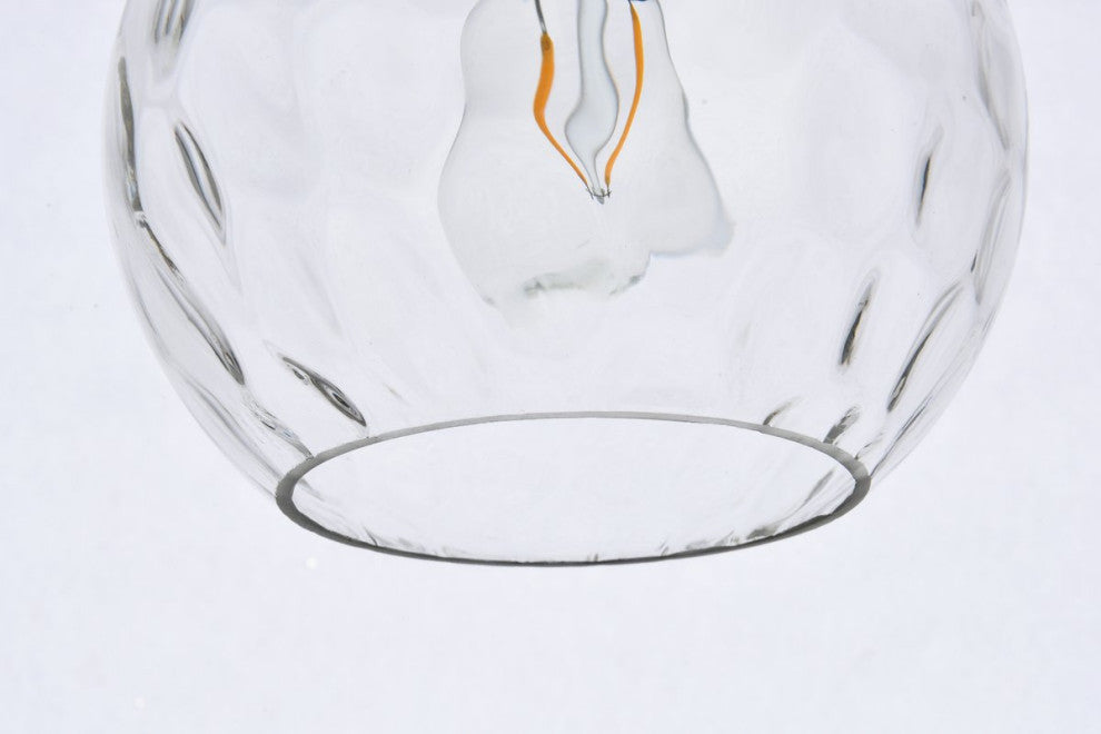 Charlotte 1-Light Black and Clear Glass Plug-In Pendant