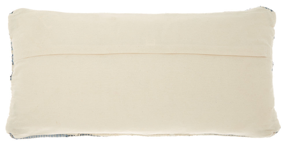 Mina Victory DL001 Throw Pillow, Denim, 14" x 30"