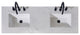 Merano Engineered Stone Vanity Top, Aosta White Apron With White Sink, 60"