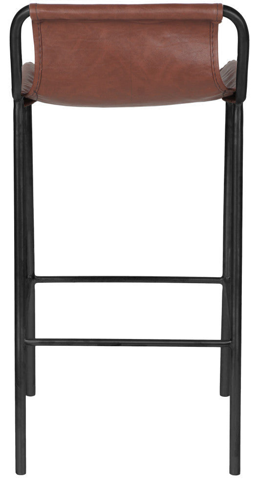 Dax Black Faux Leather Counter Stool, Brown